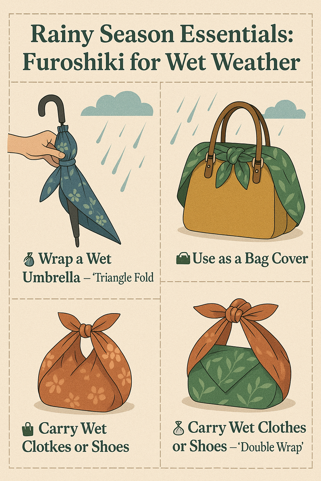 How to Use Furoshiki During the Rainy Season – Functional Elegance from Japan